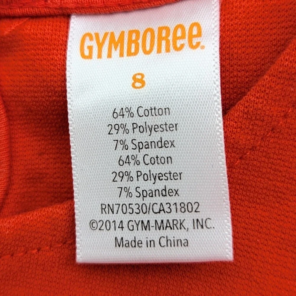 Gymboree Kids' (Size 8) Bright Orange Dress w/Gold Zippers & Ruffled Hem
